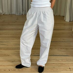 Djerf Avenue XXL Breezy Pants in Beige Stripe